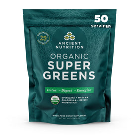 Poudre de Super Greens Bio Ancient Nutrition 440g vue de face