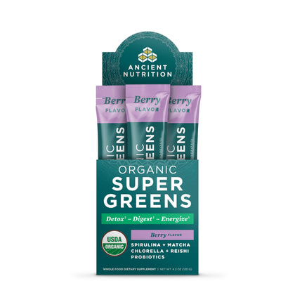 Poudre de Super Greens Bio Ancient Nutrition, vue de face
