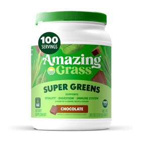 Poudre de Super Greens Bio Chocolat Amazing Grass vue de face