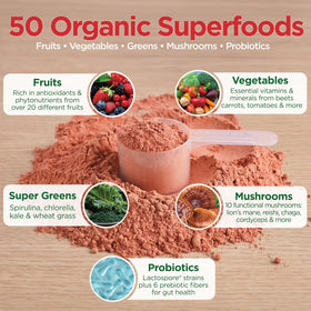 Poudre de Super Greens Bio Country Farms 372g en préparation de boisson