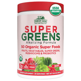 Poudre de Super Greens Bio Country Farms 372g vue avant