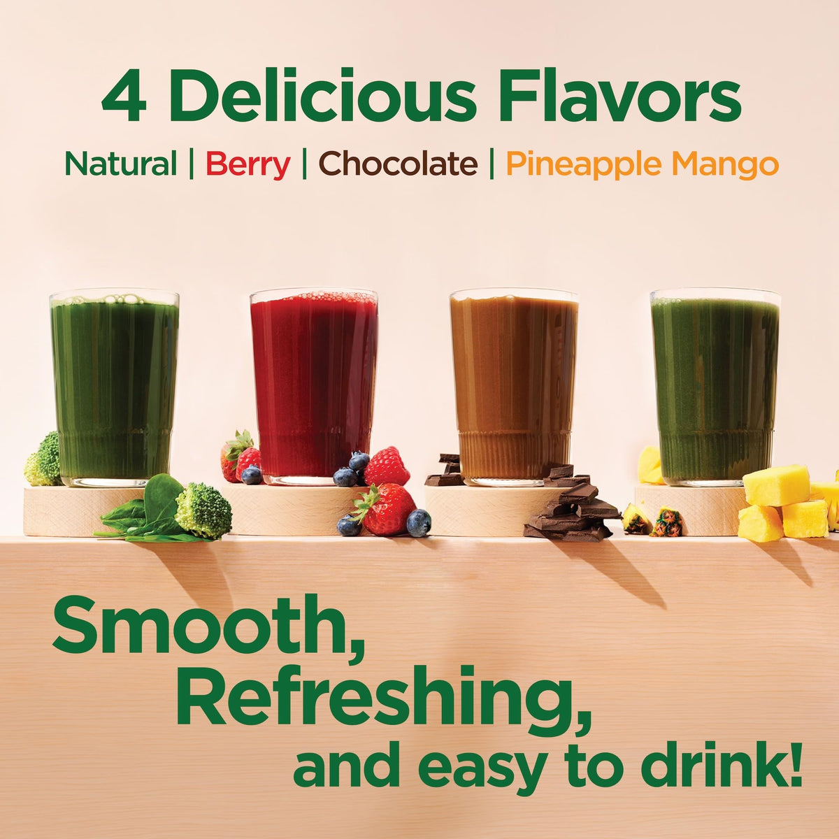Poudre de Super Greens Bio Country Farms avec fruits frais