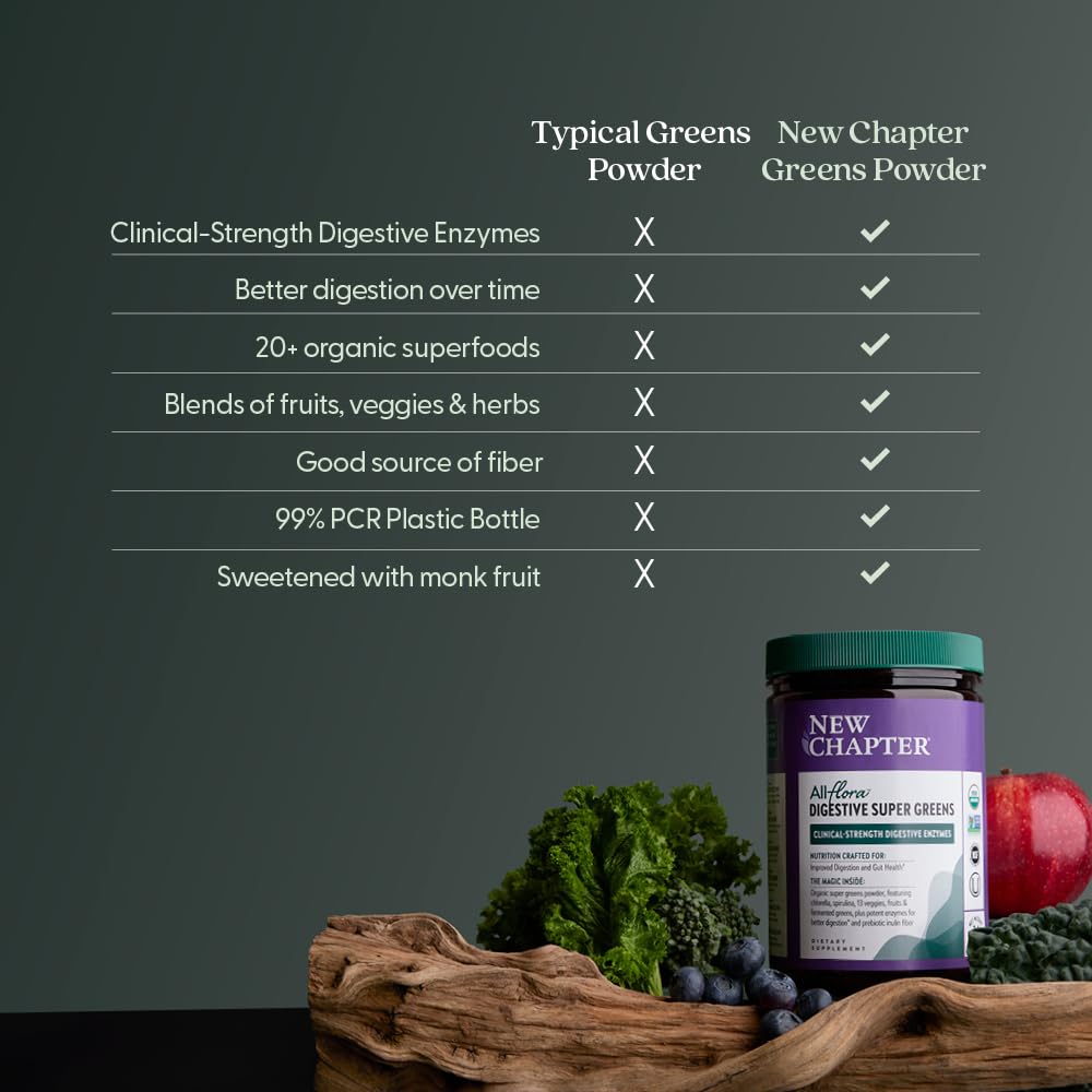 Poudre de Super Greens New Chapter avec cuillère doseuse