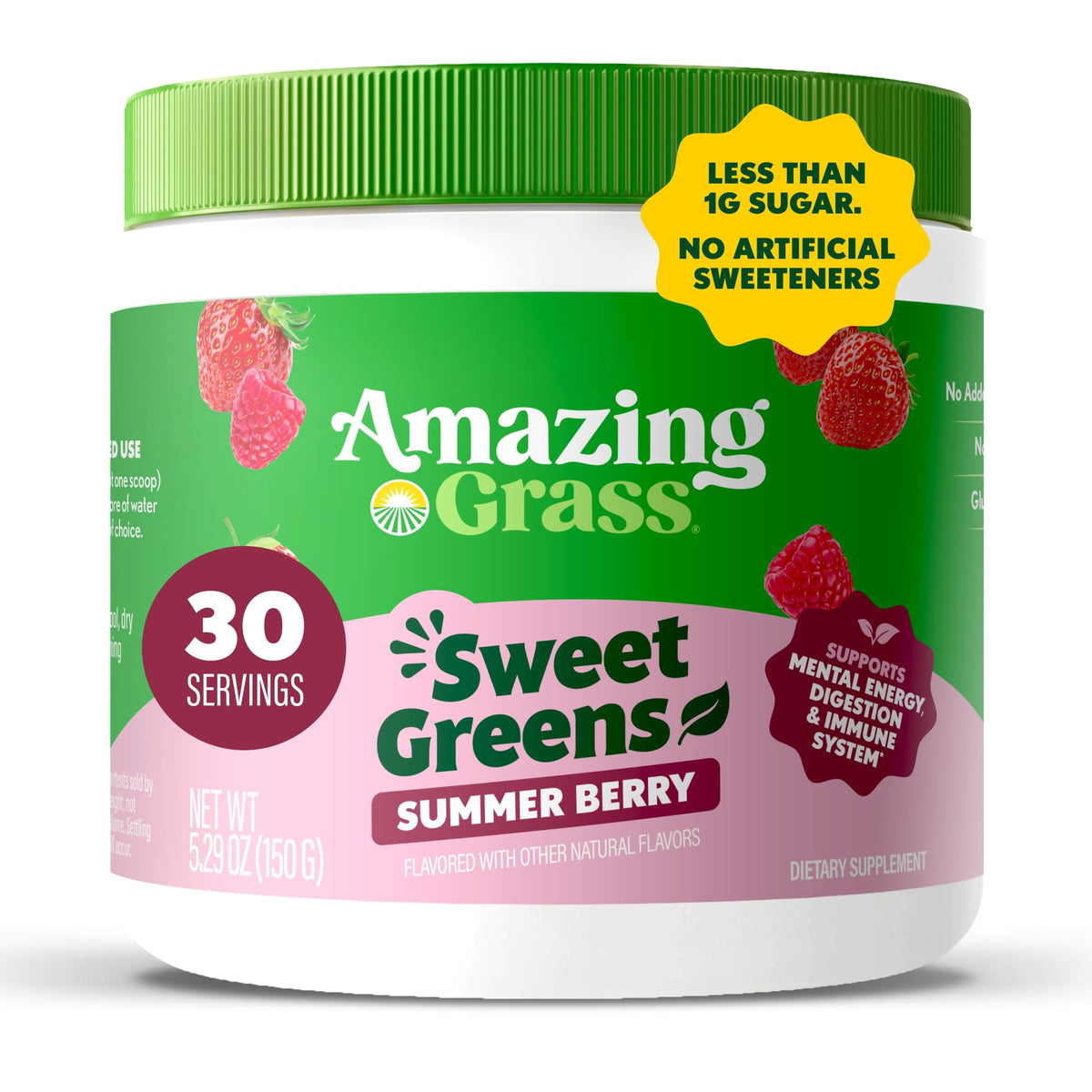 Poudre de superaliments Amazing Grass Été Baies 204g vue de face