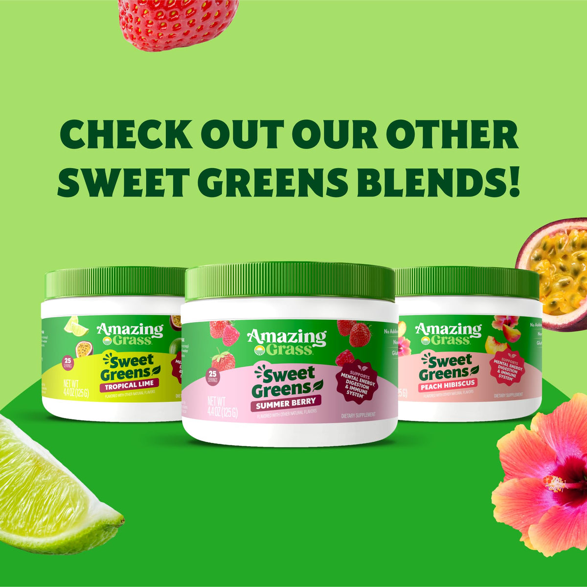 Poudre de superaliments Amazing Grass Été Baies vue de haut
