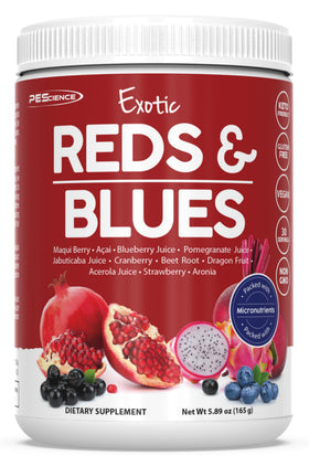 Poudre de superaliments PEScience Exotic Reds & Blues vue de face