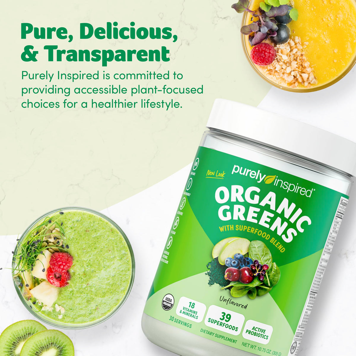 Poudre de Superfood Bio Purely Inspired avec des fruits et légumes
