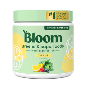 Poudre de superfood greens Bloom Nutrition au goût citron, vue de face