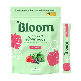 Poudre de superfood greens Bloom Nutrition saveur baies, vue de face