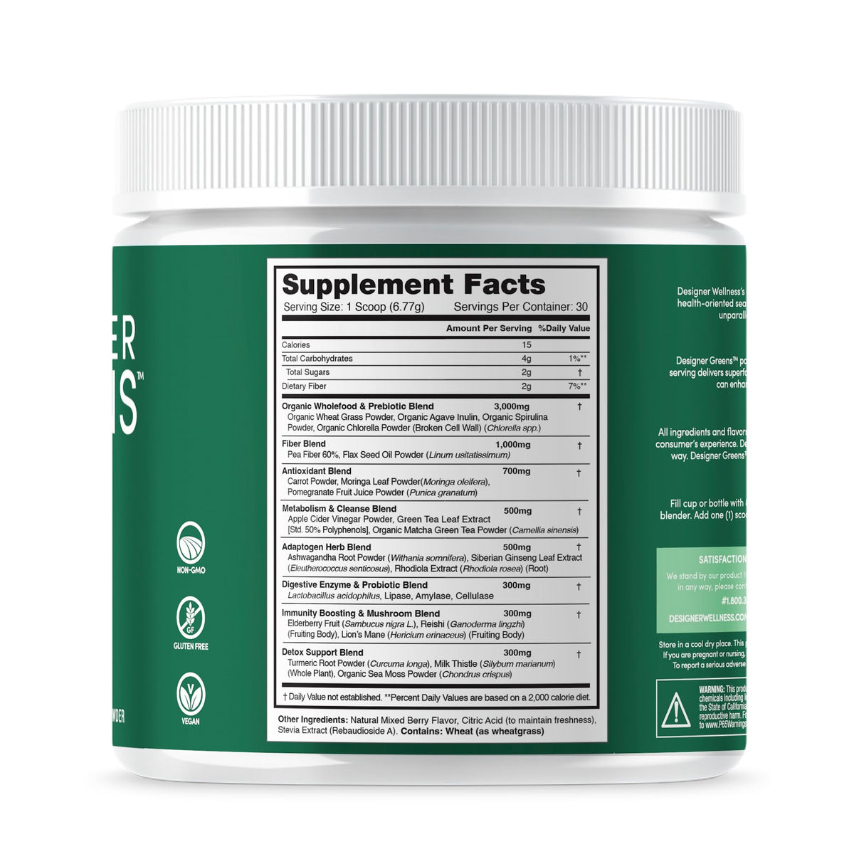 Poudre de superfood Mix Berry avec des baies fraîches en arrière-plan
