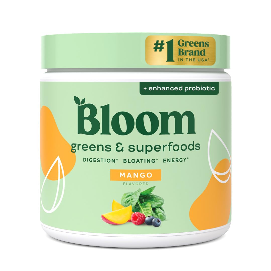 Poudre de superfoods Bloom Nutrition au goût mangue vue de face