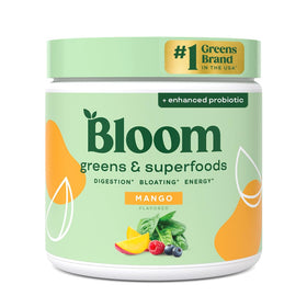 Poudre de superfoods Bloom Nutrition au goût mangue vue de face