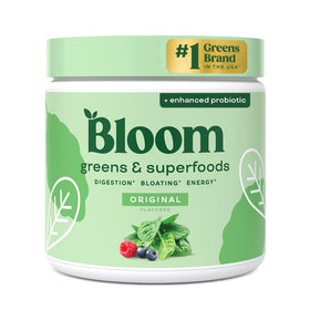 Poudre de superfoods Greens de Bloom Nutrition, vue de face
