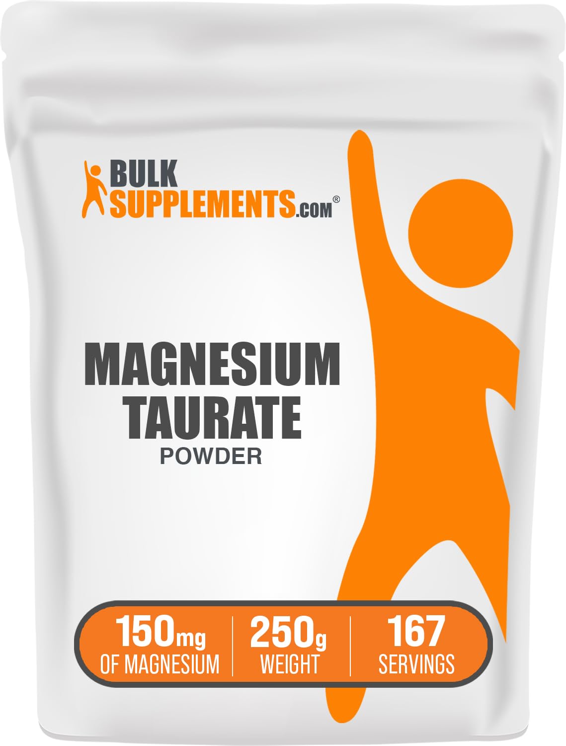 Poudre de Taurate de Magnésium BulkSupplements 250g vue de face