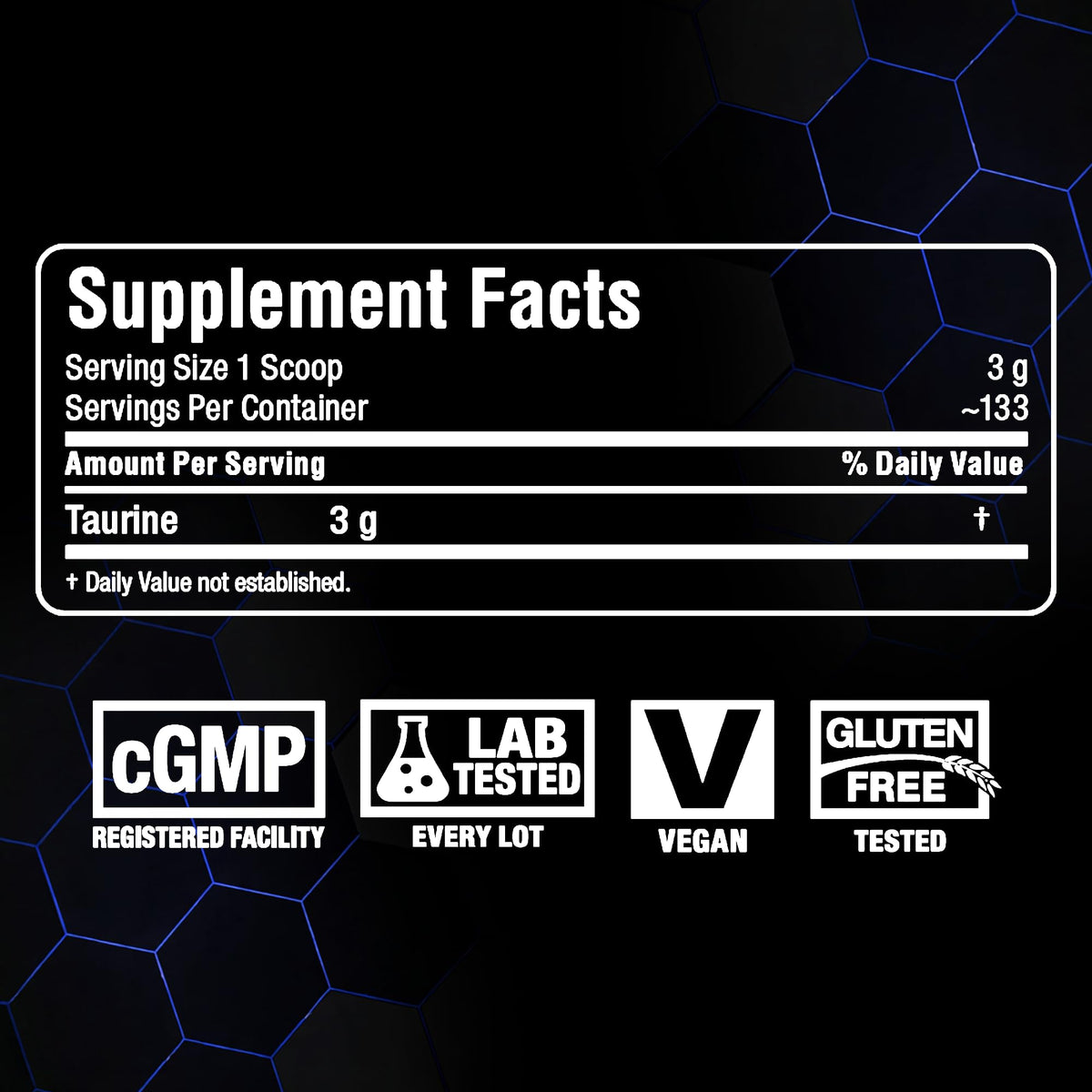 Poudre de Taurine ALLMAX 400 g avec des ingrédients naturels