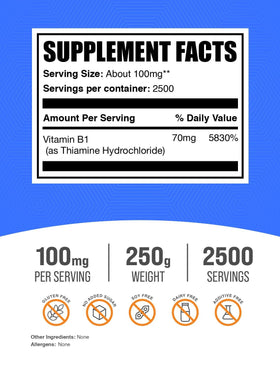Poudre de Thiamine HCl BulkSupplements 100mg par portion
