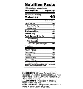 Poudre de Triphala Bio Terrasoul Superfoods avec cuillère