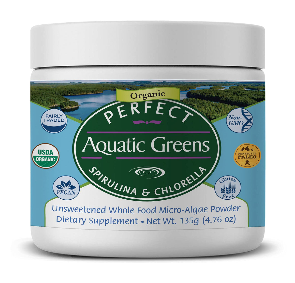 Poudre de Verdure Aquatique Perfect Supplements 135g vue de face