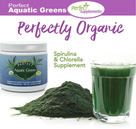 Poudre de Verdure Aquatique Perfect Supplements sur une table