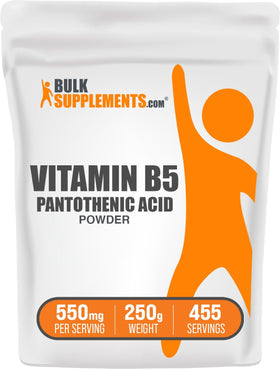 Poudre de Vitamine B5 BulkSupplements 250g vue de face