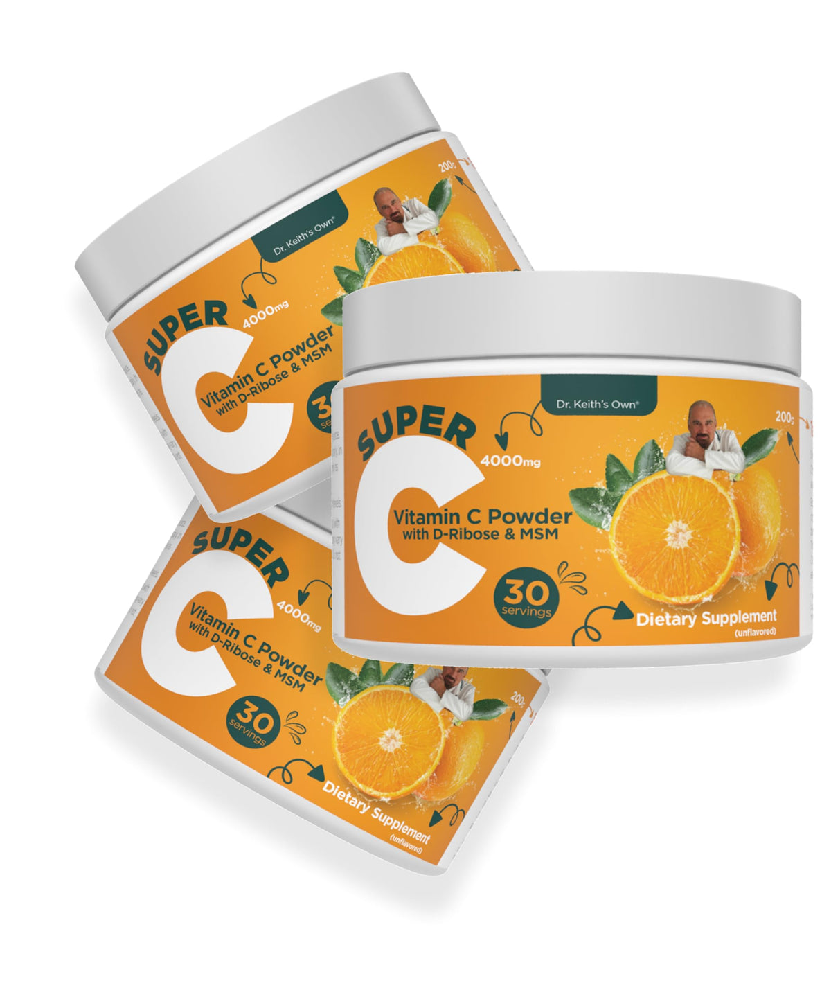 Poudre de vitamine C 4000mg Dr. Keith's Own avec cuillère doseuse
