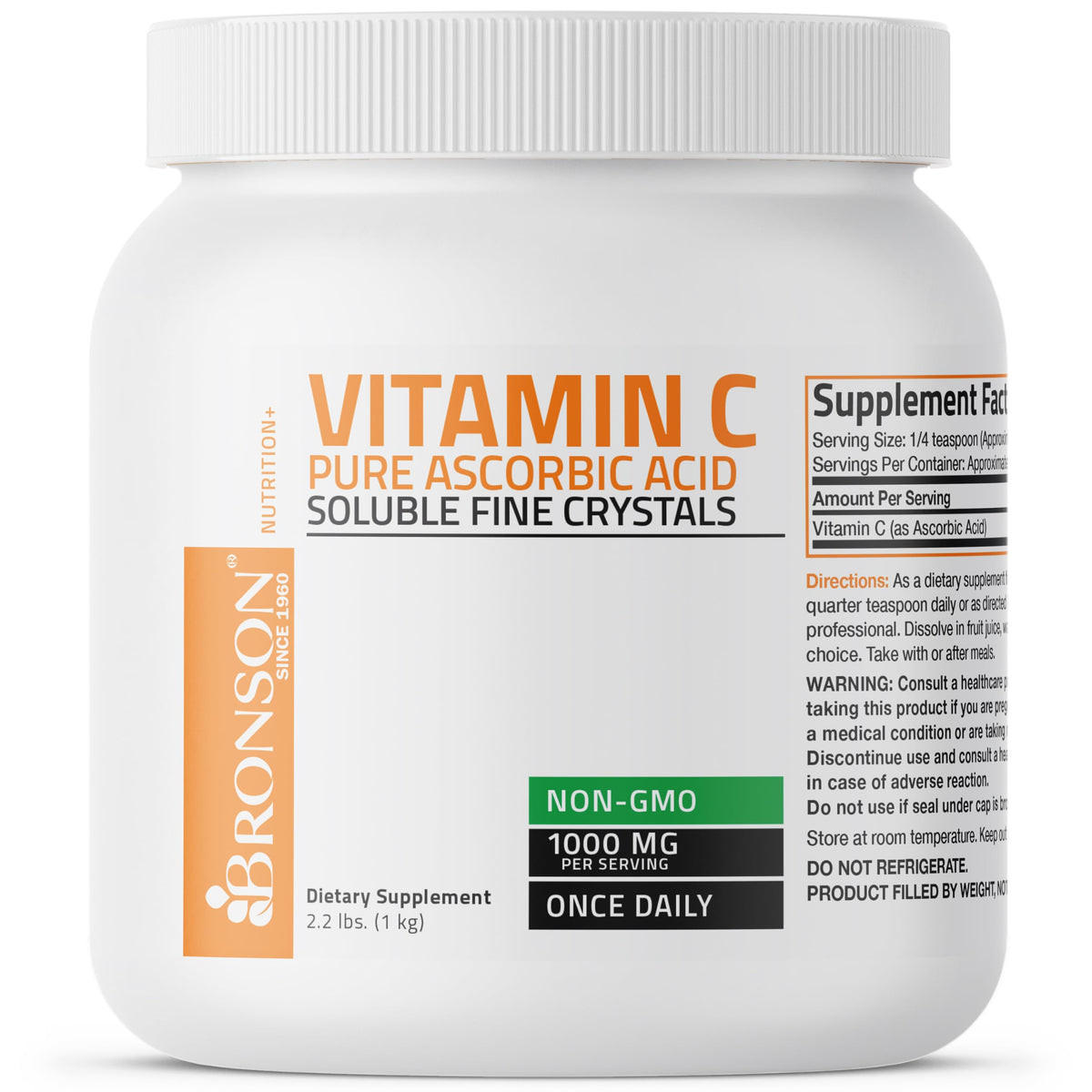 Poudre de vitamine C Bronson 1 kg dans un bol