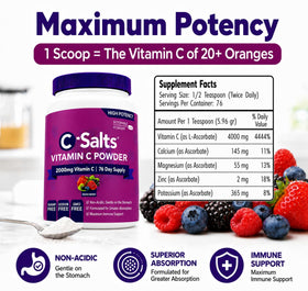 Poudre de vitamine C C-Salts mélangée dans un smoothie