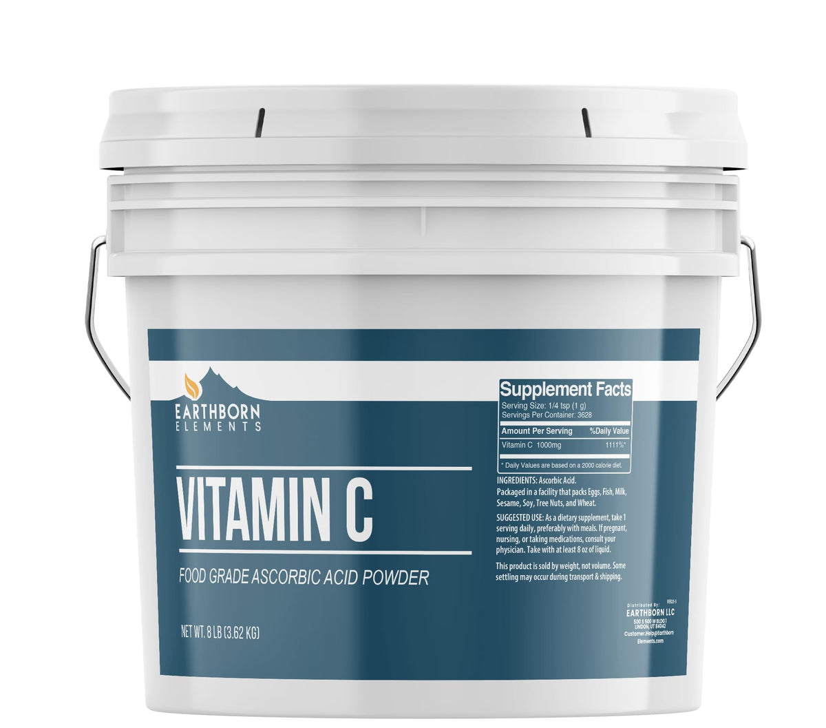 Poudre de vitamine C Earthborn Elements dans seau refermable