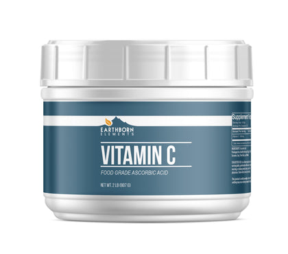 Poudre de vitamine C Earthborn Elements en pot refermable de 998g