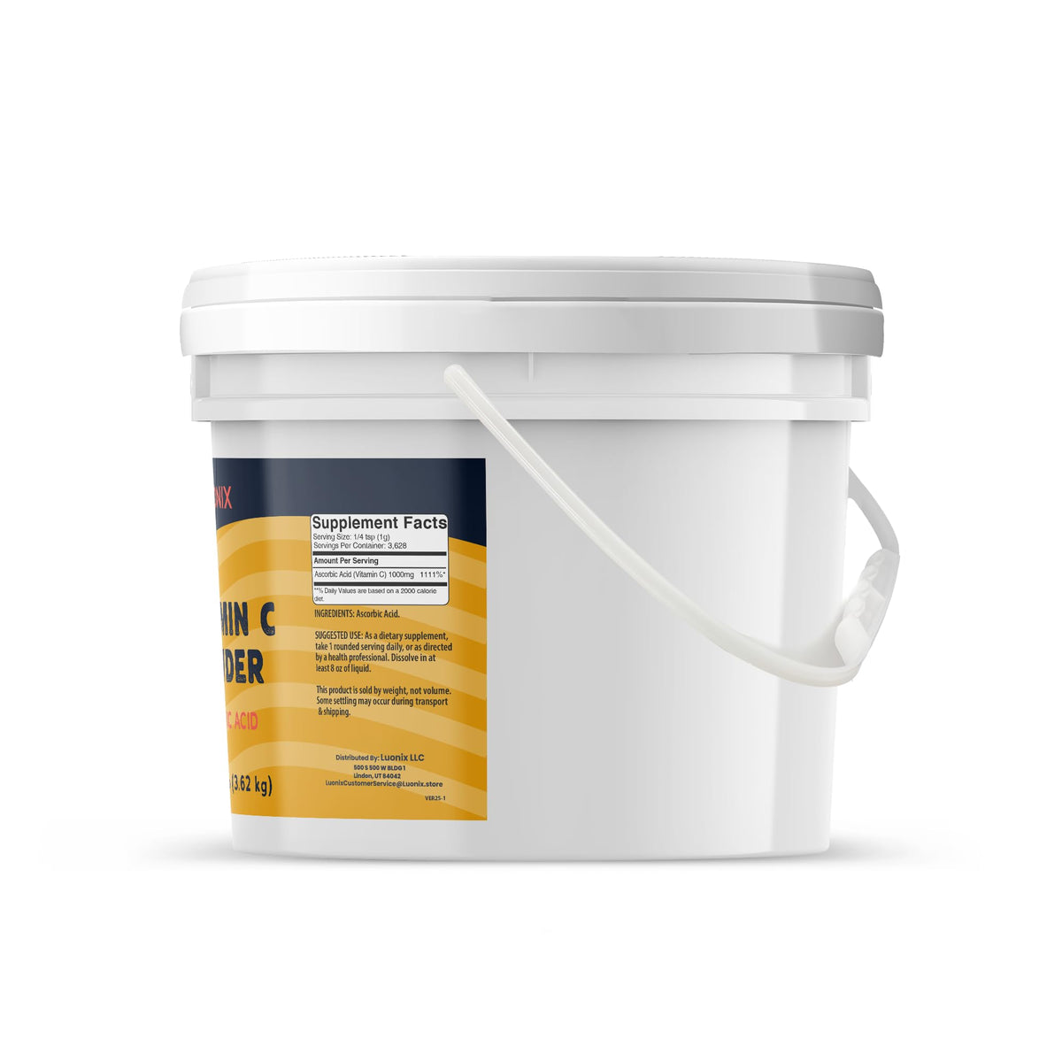 Poudre de vitamine C Luonix vue de côté