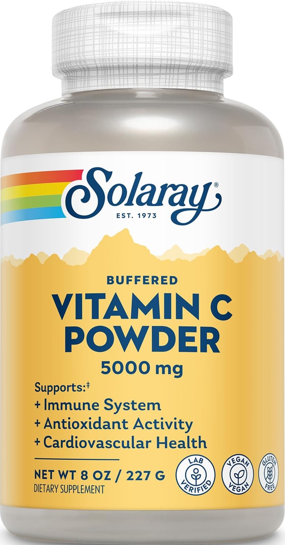 Poudre de vitamine C SOLARAY 5000mg vue de face