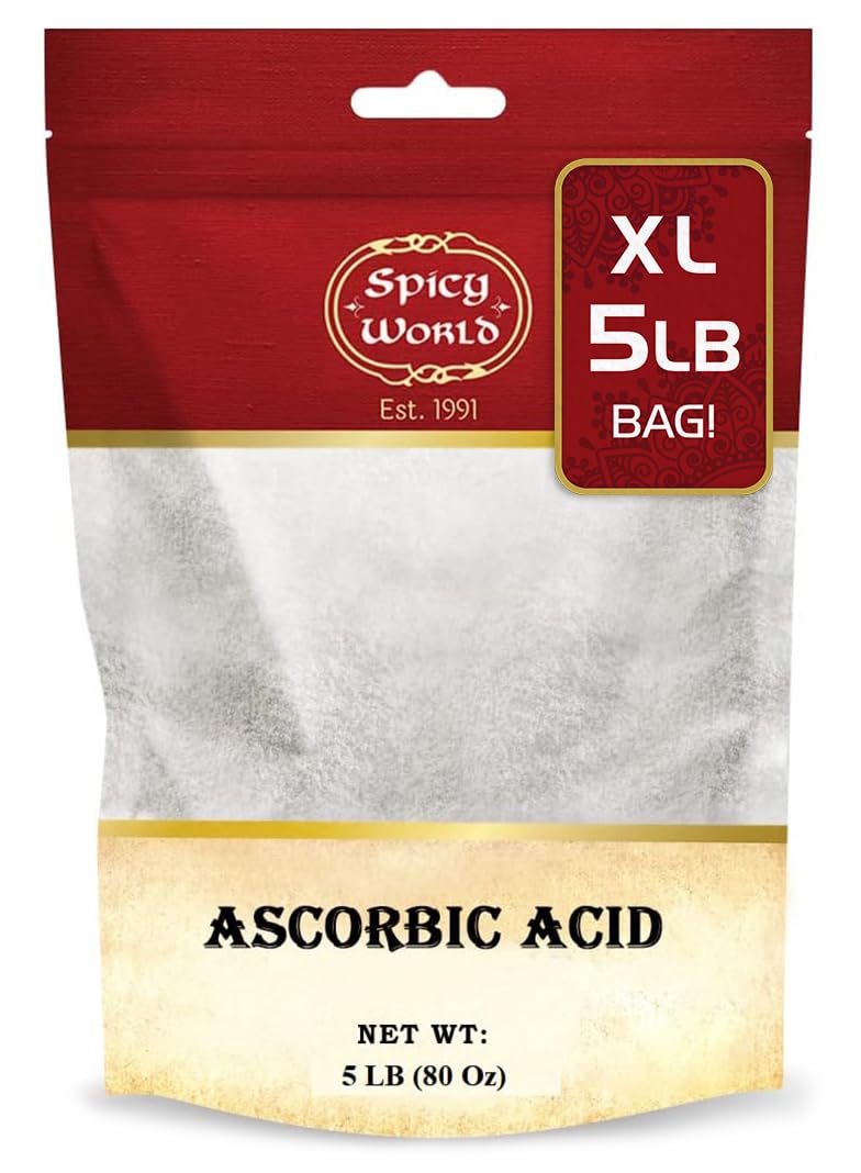 Poudre de vitamine C Spicy World 5 LB vue de face