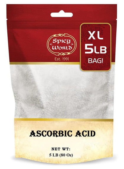 Poudre de vitamine C Spicy World 5 LB vue de face