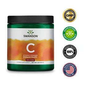 Poudre de Vitamine C Swanson 454 g avec label qualité