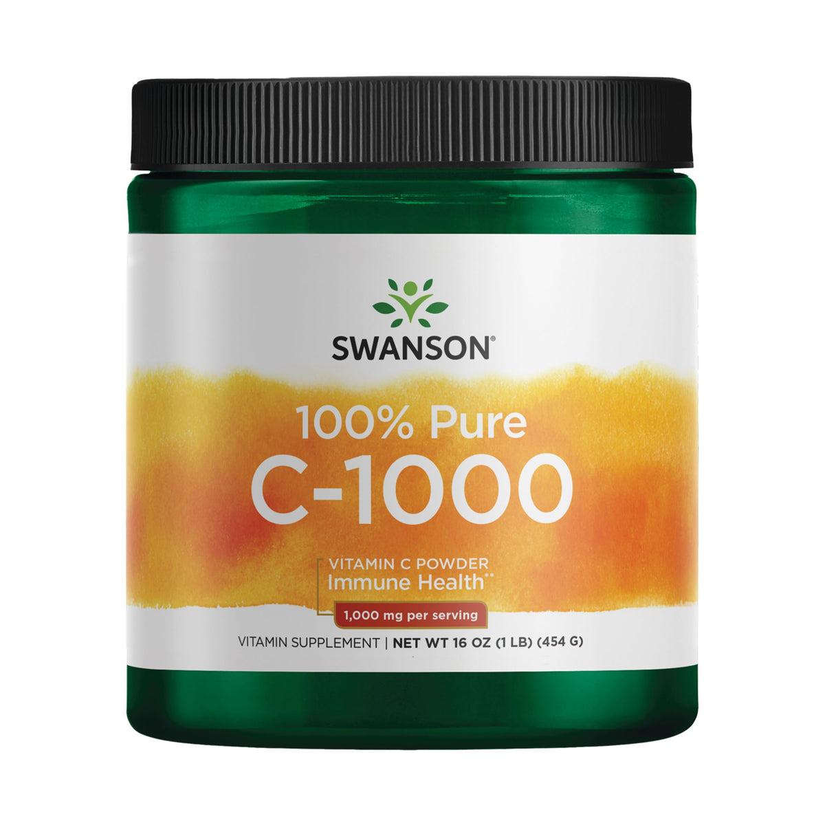 Poudre de vitamine C Swanson 454g vue de face