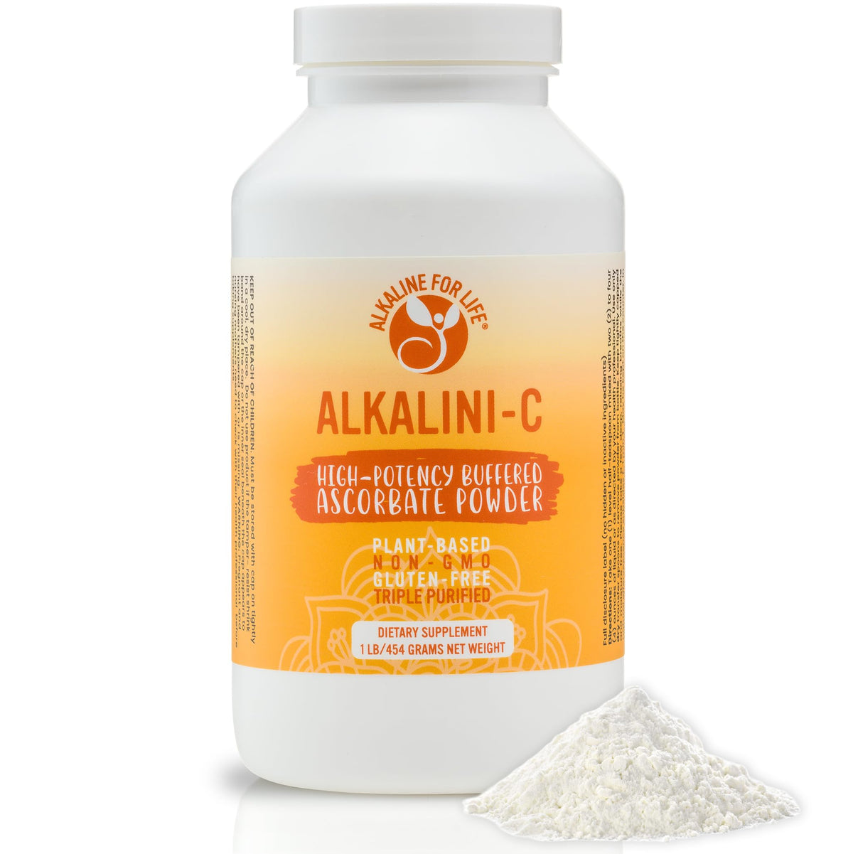 Poudre de vitamine C tamponnée Alkaline for Life 476g vue de face