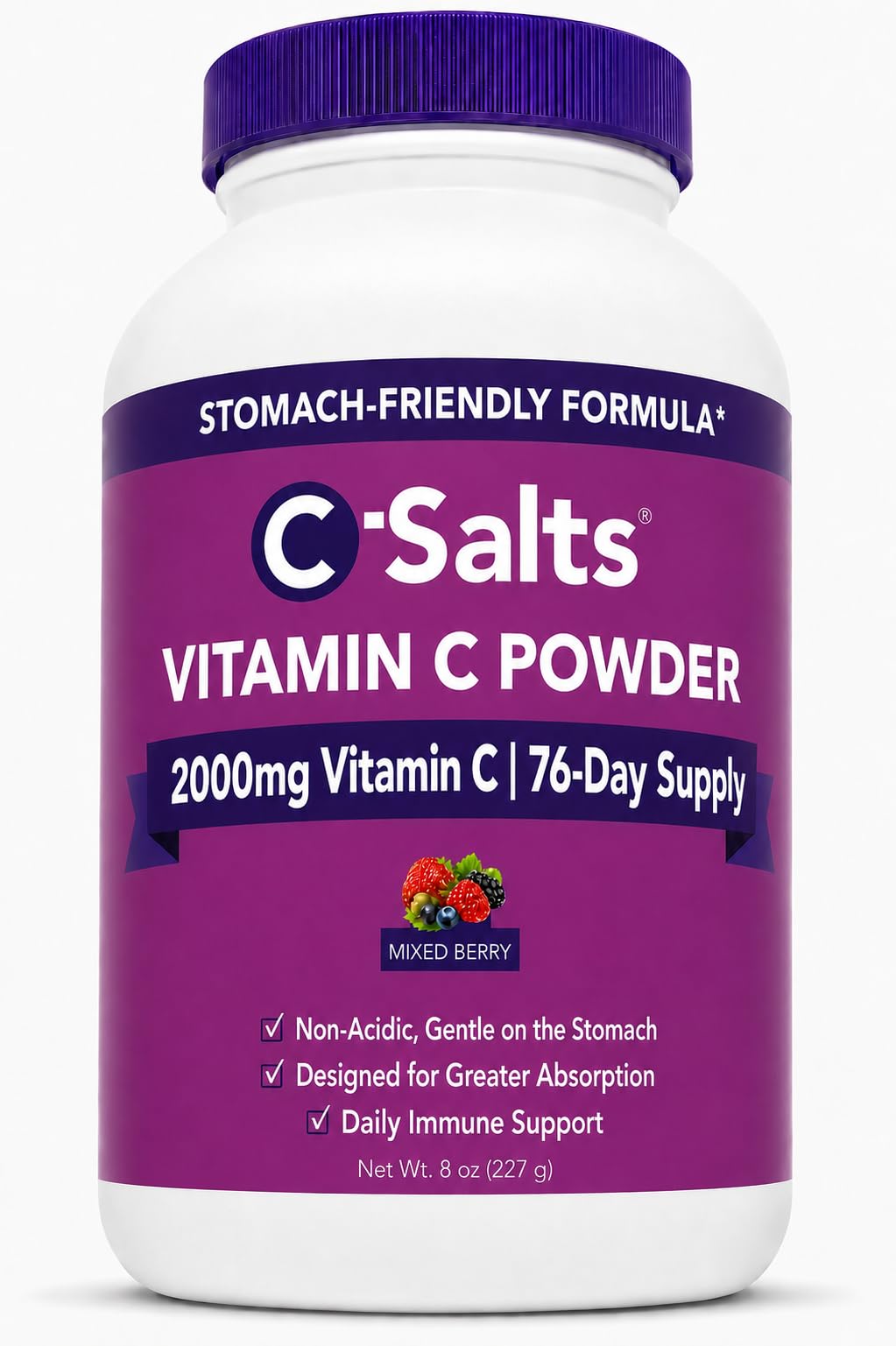 Poudre de vitamine C tamponnée C-Salts 227g vue avant