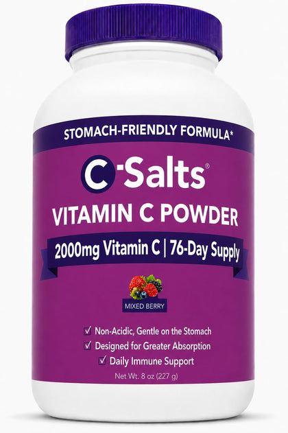 Poudre de vitamine C tamponnée C-Salts 227g vue avant
