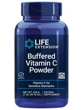 Poudre de vitamine C tamponnée Life Extension 454g vue de face
