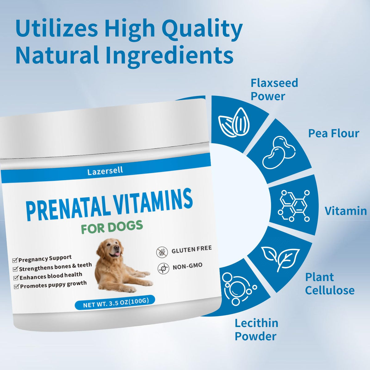 Poudre de vitamines prénatales pour chiens mélangée à de la nourriture