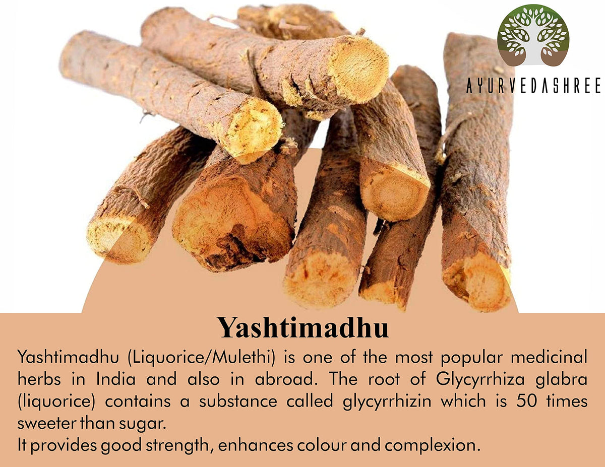 Poudre de yashtimadhu AYURVEDASHREE 100g avec cuillère
