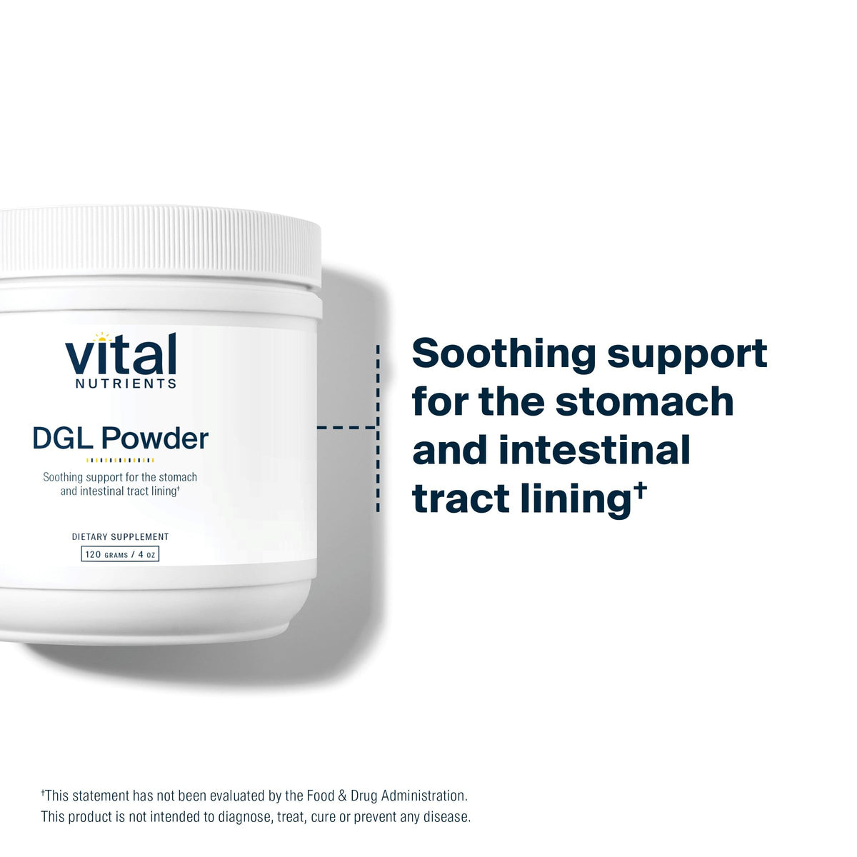Poudre DGL Vegan Vital Nutrients avec étiquette claire