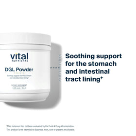 Poudre DGL Vegan Vital Nutrients avec étiquette claire