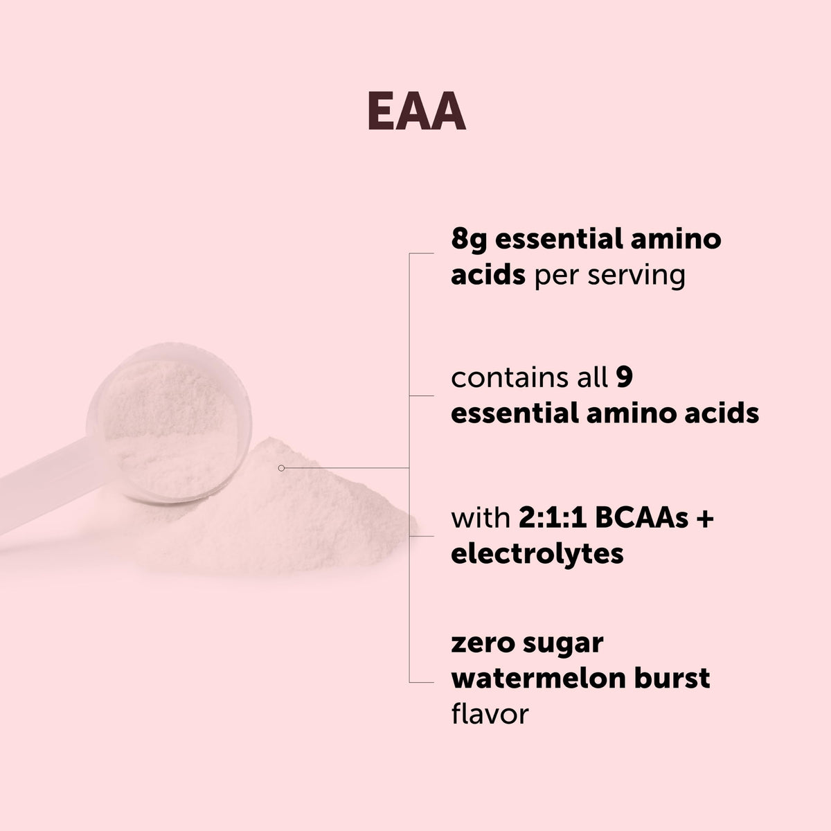 Poudre EAA + BCAA Micro Ingredients 458g vue arrière avec informations nutritionnelles