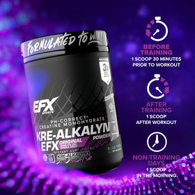 Poudre EFX Sports Kre-Alkalyn EFX dans un verre d'eau