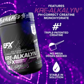 Poudre EFX Sports Kre-Alkalyn EFX sur une table