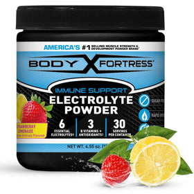 Poudre électrolyte Body Fortress citron fraise vue avant