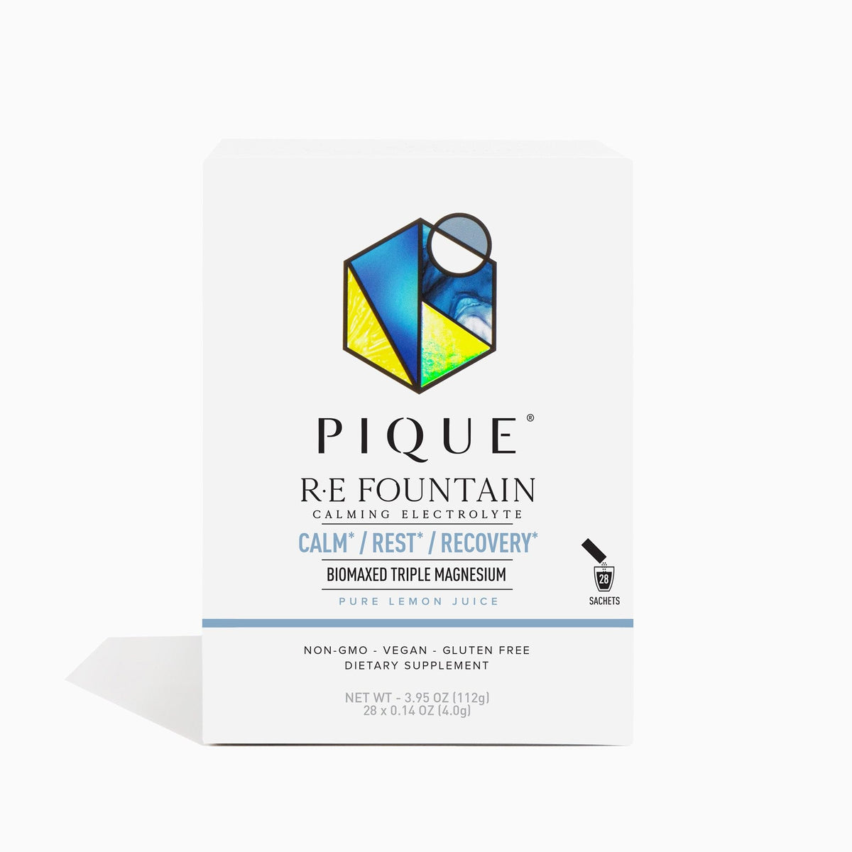 Poudre Électrolyte Calmante PIQUE 159g, emballage avant
