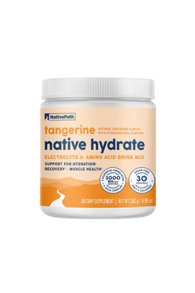 Poudre électrolyte NativePath Hydrate à la tangerine vue de face
