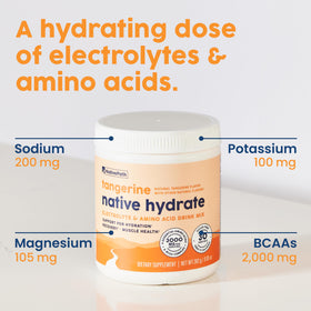 Poudre électrolyte NativePath Hydrate dans un verre d'eau